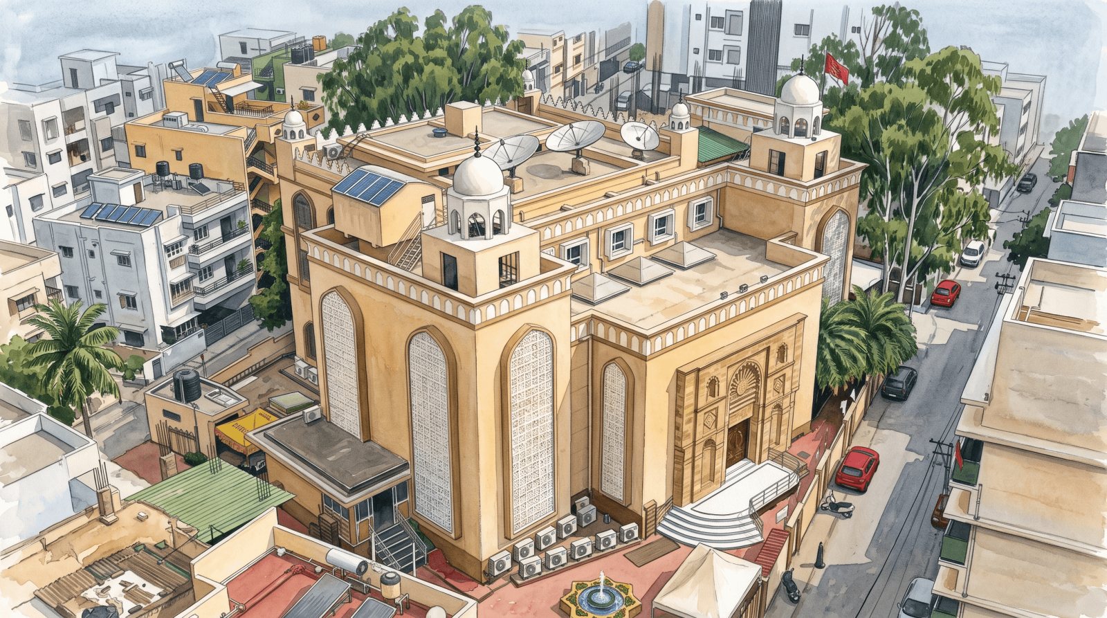 Watercolor portrait of Mohammedi Masjid